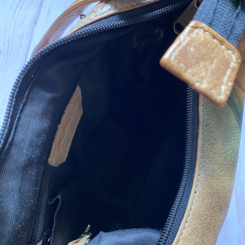 RARE Anuschka Hand-Painted Leopard Shoulder Bag - Picture 11 of 12
